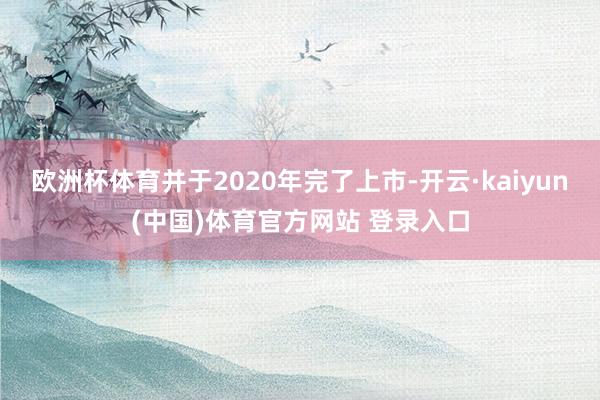 欧洲杯体育并于2020年完了上市-开云·kaiyun(中国)体育官方网站 登录入口