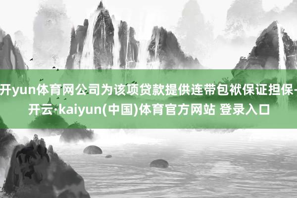 开yun体育网公司为该项贷款提供连带包袱保证担保-开云·kaiyun(中国)体育官方网站 登录入口