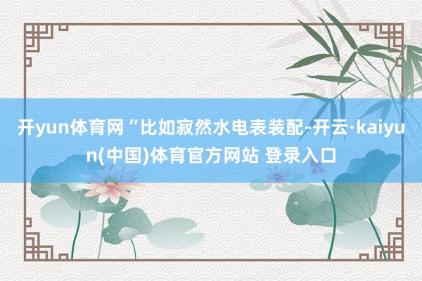 开yun体育网“比如寂然水电表装配-开云·kaiyun(中国)体育官方网站 登录入口