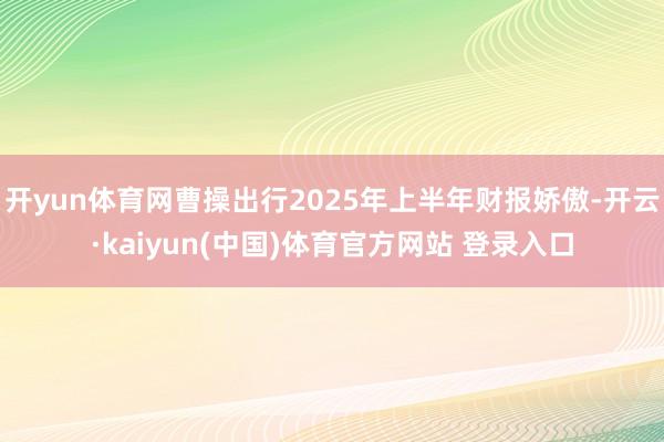 开yun体育网曹操出行2025年上半年财报娇傲-开云·kaiyun(中国)体育官方网站 登录入口