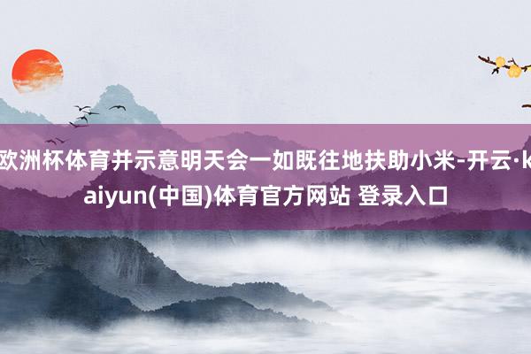 欧洲杯体育并示意明天会一如既往地扶助小米-开云·kaiyun(中国)体育官方网站 登录入口