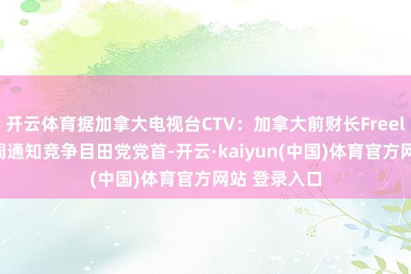 开云体育据加拿大电视台CTV：加拿大前财长Freeland将