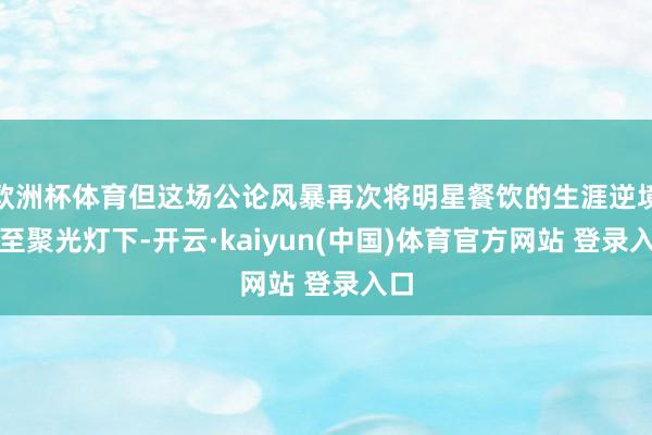 欧洲杯体育但这场公论风暴再次将明星餐饮的生涯逆境推至聚光灯下