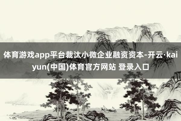 体育游戏app平台裁汰小微企业融资资本-开云·kaiyun(
