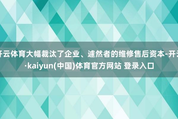 开云体育大幅裁汰了企业、遽然者的维修售后资本-开云·kaiyun(中国)体育官方网站 登录入口