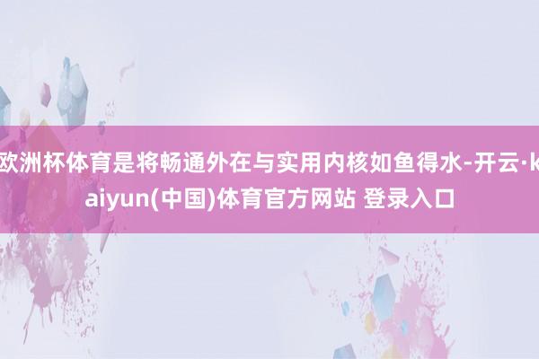 欧洲杯体育是将畅通外在与实用内核如鱼得水-开云·kaiyun