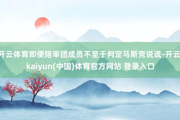 开云体育即便陪审团成员不至于判定马斯克说谎-开云·kaiyun(中国)体育官方网站 登录入口